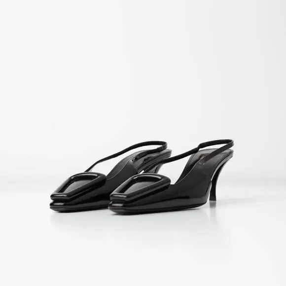 Saint Laurent Women's 24 Slingback Kitten Heel Pumps - Picture 7 of 8